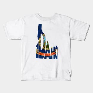 Idaho Typo Map Kids T-Shirt